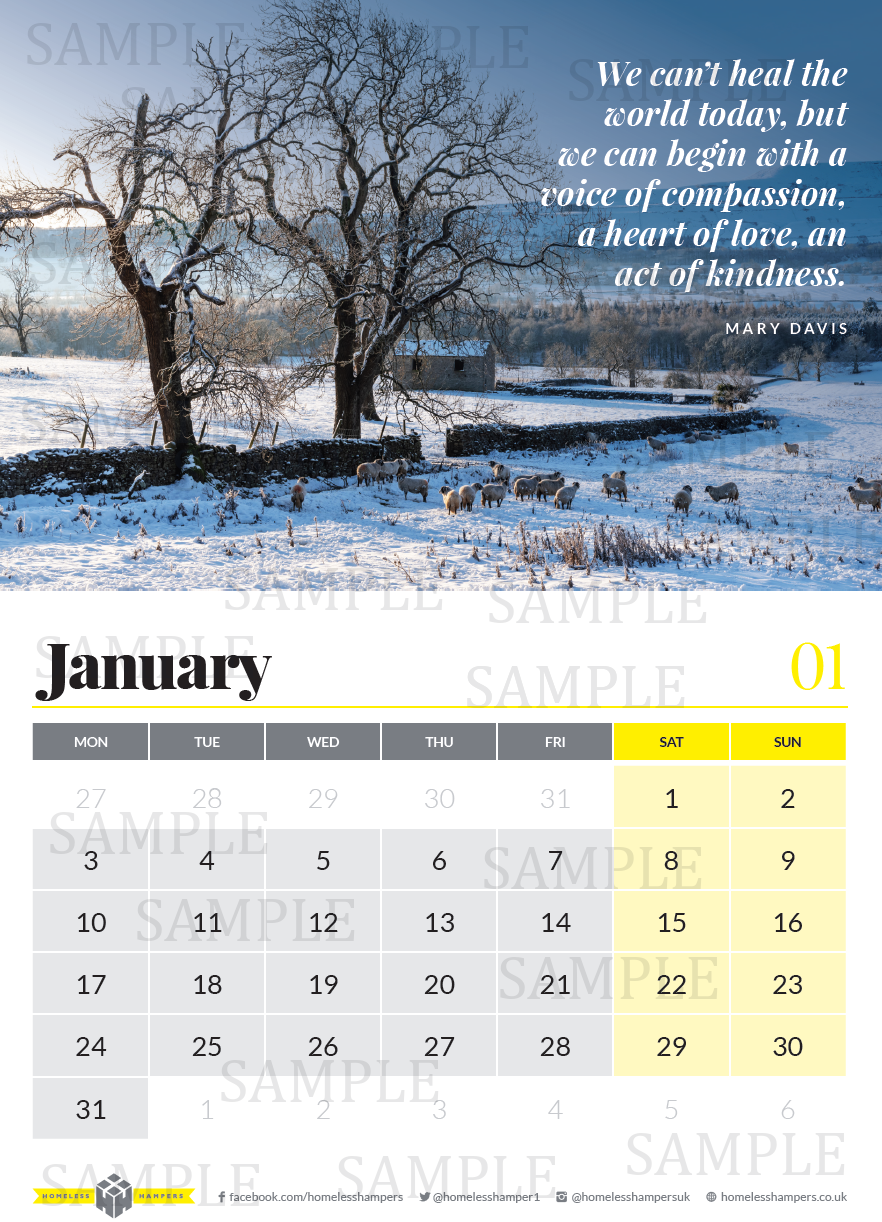 2022 Calendar - Homeless Hampers